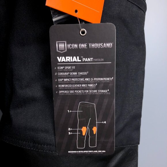 BNWT Icon 1000 Varial Motorcycle Premium Riding Pants for Motorcyclist - Picture 7 of 12